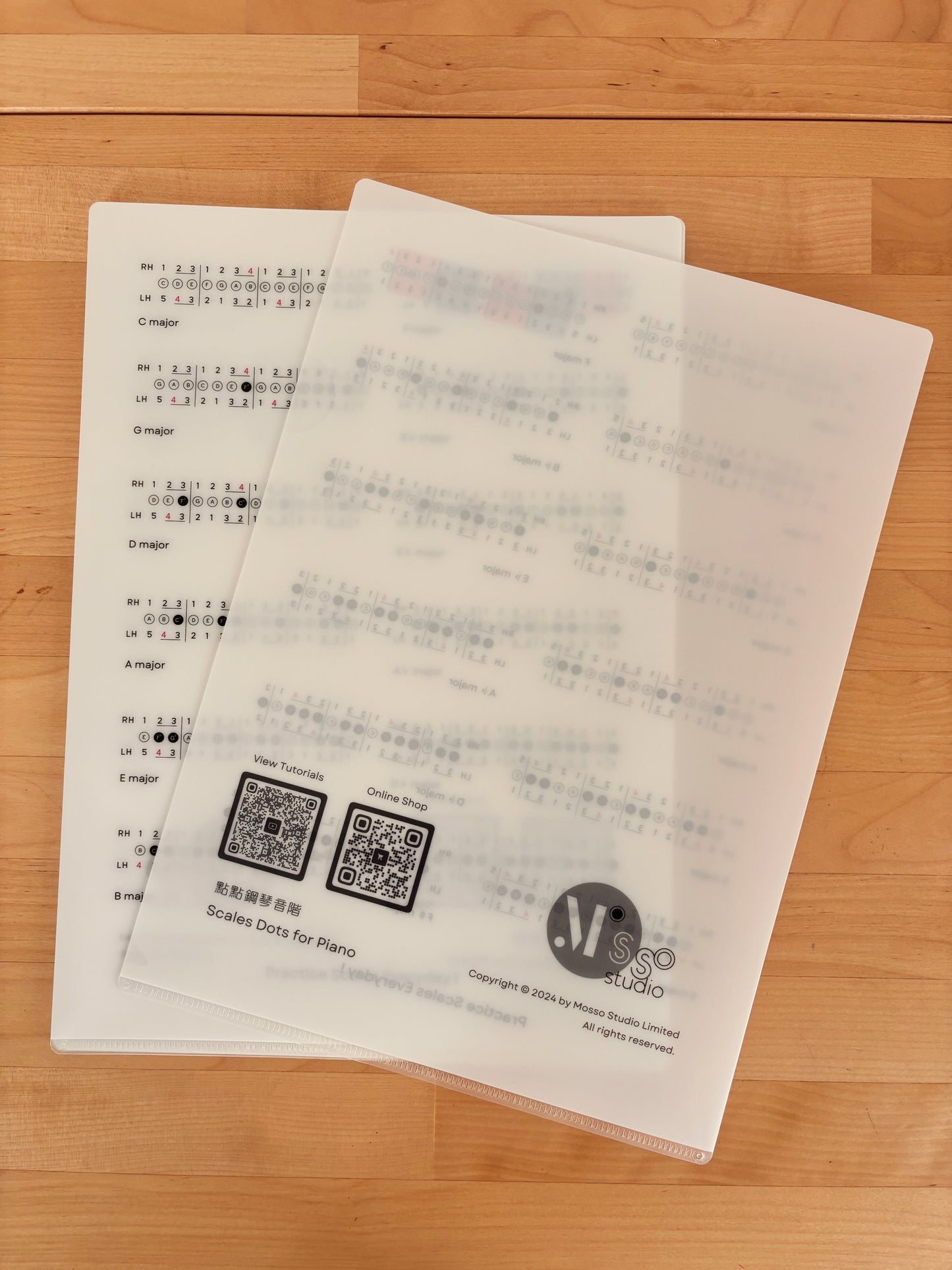 三個裝:音階文件夾 A4 Folder (12 Major Scales)